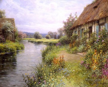 Un recodo en el paisaje fluvial Louis Aston Knight Pinturas al óleo
